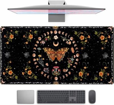XL Bureauonderlegger met Natuurprint - Wasbare Antislip Muismat voor Toetsenbord en Muis