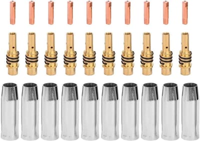Lasmondstuk Beschermers - Laspistool Houder - Metaal Bewerken - Messing Constructie - 10 Stuks - Goudkleurig