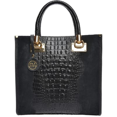 Roberta M Zwart Rundleer Tas