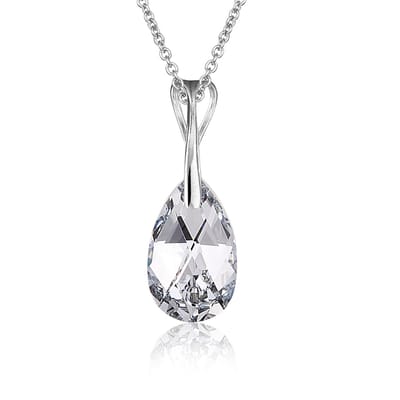 Montebello Ketting Pia DZ515H - Swarovski Druppel - 925 Zilver Gerhod. - 16mm - 50cm