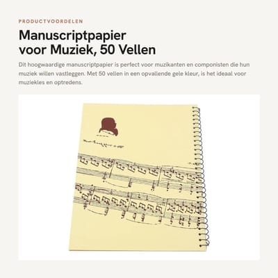 Dailygoods- Manuscriptpapier 50 Vellen - Muziekblok - Muziekpapier A4 Noten Lijnen - Notitieblok voor Muzikanten - Geschikt voor Muziekles - Hoogwaardig Papier