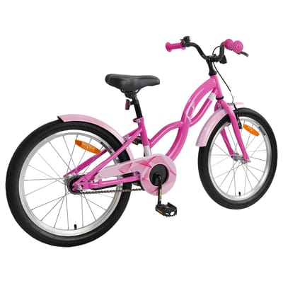 vidaXL - Kinderfiets - 18 - Inch - voor - 5-7 - jaar - oud - Donkerroze