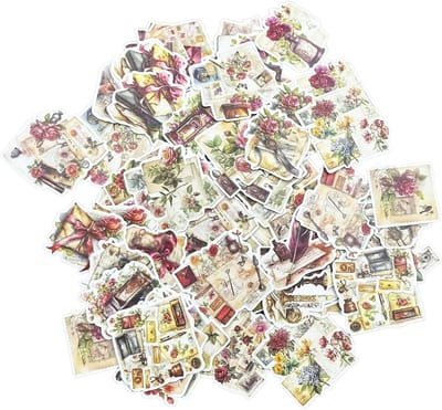 Vintage bloemstickers voor DIY kunst en ambachten, botanische collage kits, esthetisch decoratief papier voor journaling en kaarten maken - 80 stuks