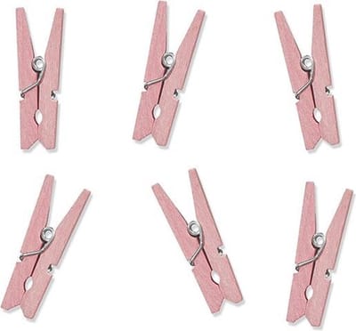 Finnacle - Versier je geboortekaartjes met 20x roze mini knijpers van 2 cm - Schattige geboorte meisje knijpertjes voor het ophangen van kaartjes