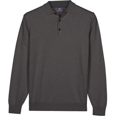 Baileys Trui Pima Cotton Polo Pullover Placket Buttons Stone Grey / male