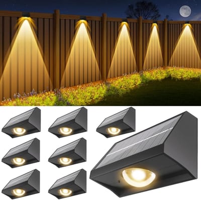 Zonne-afschermingslampen Buiten Waterdicht Hoge Helderkheid LED Spot Lens Terraslampen 7 Lichtmodi Warm Wit Koel Wit RGB Zonne-energie Muurverlichting Decor voor Buitenspeelplaats Trap Tuin Balkon Zwembad - 8 Stuks