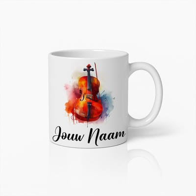 Gepersonaliseerde Viool Koffiemok | Mok met Eigen Naam en Muziekinstrument | Perfect Cadeau voor Muzikanten, Verjaardagen & Muziekliefhebbers