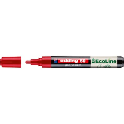 Edding EcoLine Olieverf Marker Rood 2-3 mm - Duurzaam en Milieuvriendelijk