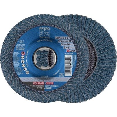 PFERD TOOLS 67689053 PFR 125-M Z 40 SGP CURVE STEELOX/X-LOCK Lamellenschijf Diameter 125 mm Boordiameter 22.23 mm Korrelgrootte (num) 40 RVS, Staal 10 stuk(s)