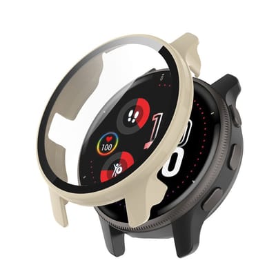 Stravo Screen protector case voor Garmin Venu 2S - Full Cover Hard Case / Beschermend Hoesje - Wit - Garmin screenprotectors