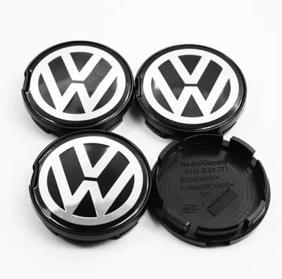Volkswagen Wieldoppen 65 mm – Set van 4 | Zwarte Velgemblemen | Perfecte Pasvorm voor Veel VW Modellen