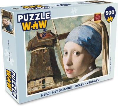 Puzzel Meisje met de parel - Molen - Vermeer - Legpuzzel - Puzzel 500 stukjes