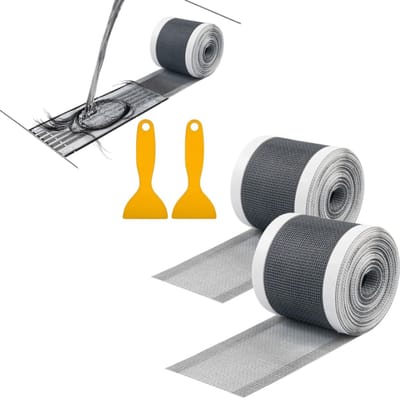 2 sets - Haarfilter - Zelfklevend gaasontwerp - Afvoersticker - Reparatiepatch voor raamhorren - 10 cm * 5 m - Badkamerafvoerfilter - Zilver