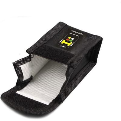 Sac de sécurité pour batterie Lipo, 1 pièce, Matériau ignifuge et antidéflagrant, 50x45x80mm – Idéal pour batterie RC DJI Spark noir