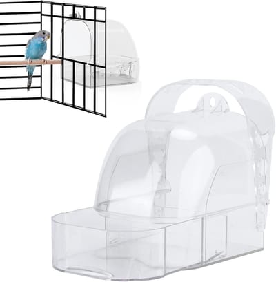 Vogelbad Box - Vogeldouche Container - Vogels Verzorgen - Transparant Ontwerp - 17 x 17 x 14 cm - Transparant