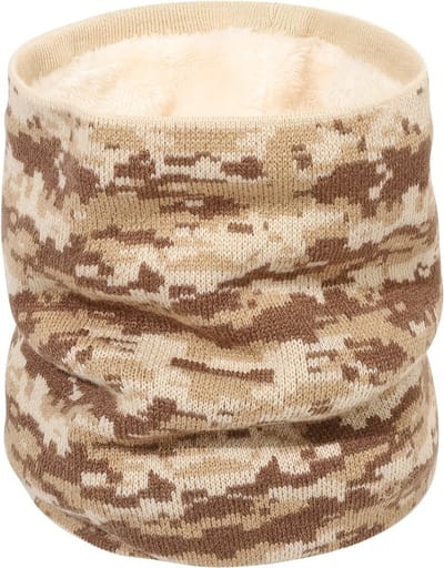 Livano Nekwarmer - Dames - Fleece - Motor - Bandana - Masker - Colsjaal - Sjaal - Gewatteerd - Winter - Fietsen - Camo - Kaki