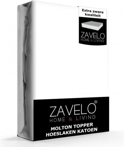 Zavelo Molton Topper Hoeslaken - 140x200 cm - 100% Katoen - 10cm Hoekhoogte - Wasbaar tot 60 graden - Rondom Elastisch - Matrasbeschermer