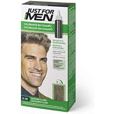 Teinture capillaire - JUST FOR MEN - Castaño Claro - 30 Ml - Sans ammoniaque - Crème pour tous types de cheveux
