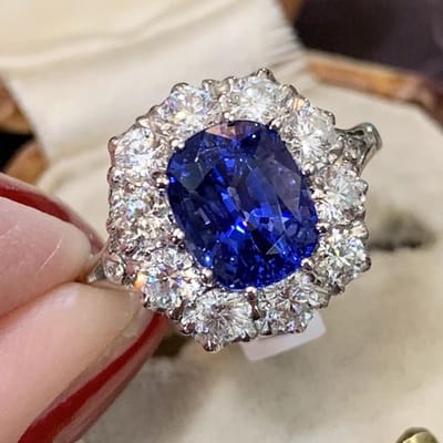 Huitan Bling Bling Blauwe Zirkonia Ring voor Vrouwen Temperament Elegante Dames Accessoires Bruiloft Verjaardag Nieuwe Sieraden 5 gray