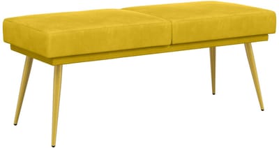 vidaXL Dubbel Laagige Bank Geel 120 x 45 x 46 cm fluweel