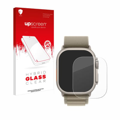 upscreen - Screenprotector voor Apple Watch Ultra 2 (49 mm) - Folie Beschermfolie Beschermglas transparant