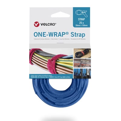VELCRO® One Wrap® Strap - 13 mm x 200 mm - 25 stuks - Blauw
