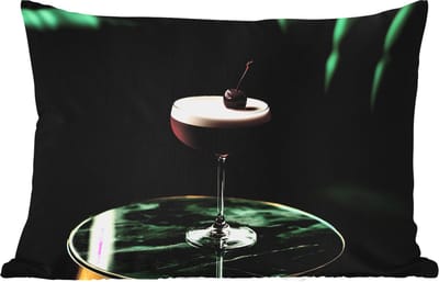 Buitenkussens - Kers - Cocktail - Rood - Marmer - 60x40 cm - Weerbestendig