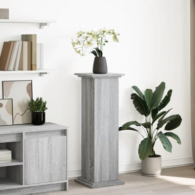 vidaXL - Sokkel - met - opbergruimte - 31x30x90 - cm - bewerkt - hout - grijs - sonoma