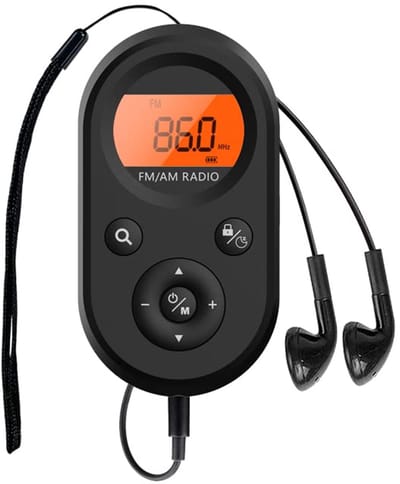longziming -Persoonlijke zakradio - Draagbare Zakradio - Mini Draagbare Radio - met AM/FM-Ontvangst - Slank Ontwerp - Verlicht Display en Oplaadbare Batterij