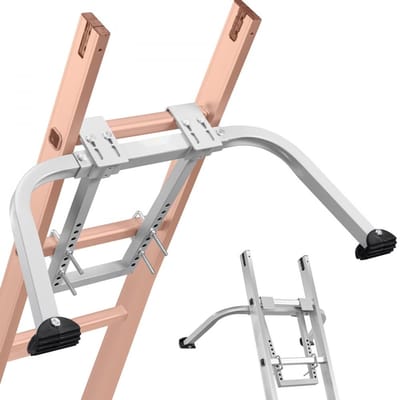 Ladderstabilisator - Stalen Dakhaak/Afstandhouder - Draagvermogen 150 kg - Verstelbare Spanwijdte - Voor Muurladders - Bescherming voor dak en goten