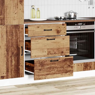 vidaXL - Onderkast - Kalmar - bewerkt - hout - oud - houtkleurig