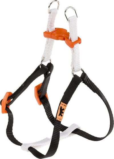 hondentuigje Easy 50 tot 78 cm nylon zwart/wit