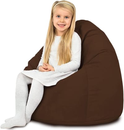 Zitzak Kinderen - Beanbag Stoel - Ontspannen Zitten - Afneembare Hoes - 100x70 cm - Bruin