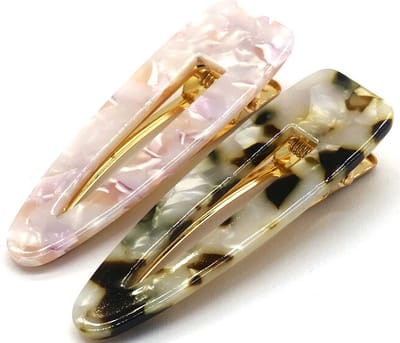 Haarspelden - Set 2 Stuks - Haarclips - 7 cm - Grijs en Roze