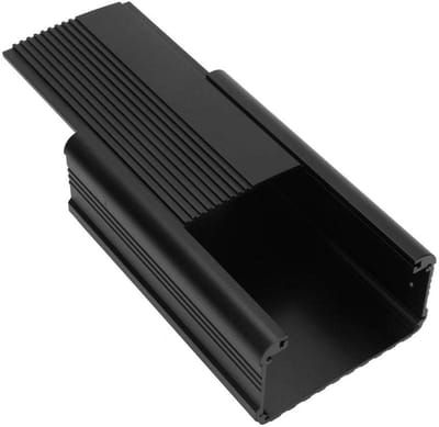 Duurzame matte zwarte aluminium behuizing voor DIY elektronische projecten en koeling, weerbestendig en veilig voor elektronica