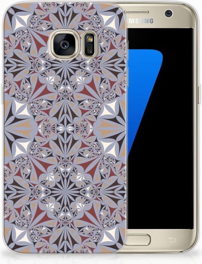 Samsung Galaxy S7 TPU Siliconen Hoesje Flower Tiles