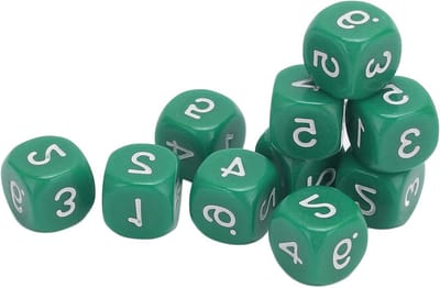 Zijden Nummer Dobbelstenen - Plastic Dobbelstenen Set - Bordspellen Spelen - Afgeronde Hoek Ontwerp - 20 stuks - Groen