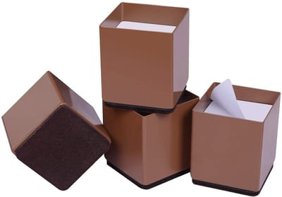 Dailygoods- Meubelrisers Heavy Duty - Meubelverhoger 5 cm - Meubelverhogers 10 cm - Set van 4 - Massief Staal - Stoelpootbeschermers