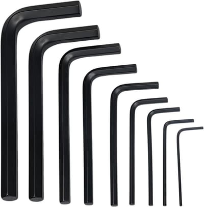 Inbussleutel set - Mini sleutels - Precisiewerk - 9 maten - 0.7-6 mm - Zwart