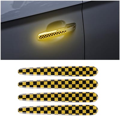 Dailygoods- Reflecterende Stickers 4 Stuks - Zelfklevend - Veiligheidshelm - Motorfiets/Fiets - Universeel - Prismatisch Reflecterend Materiaal - Autostickers