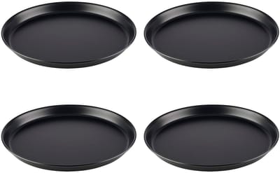 APS Pizzavorm Rond - Pizzapan Ongecoat Staal - Professioneel Bakken - Ø28cm - Set van 4