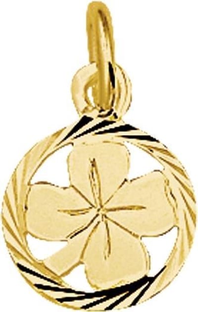 The Jewelry Collection Hanger Klavertje Gediamanteerd - Goud