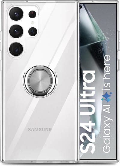 Armordrop Hoesje Met Ring Geschikt Voor Samsung S24 ULTRA - Transparant Hoesje Met Ring