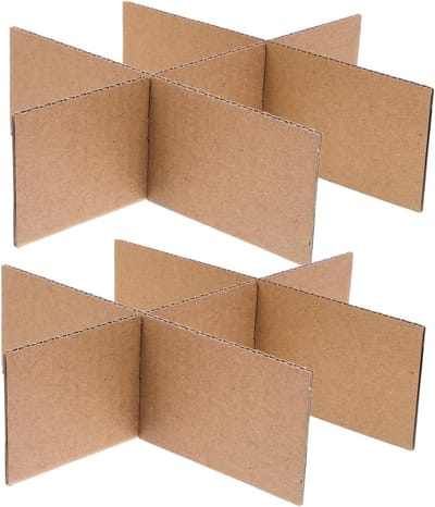 Verhuisdozen Verdelers - Pakket Scheiders - Veilig Verpakken - 6 Vaks Ontwerp - 23 x 19.5 cm - Bruin