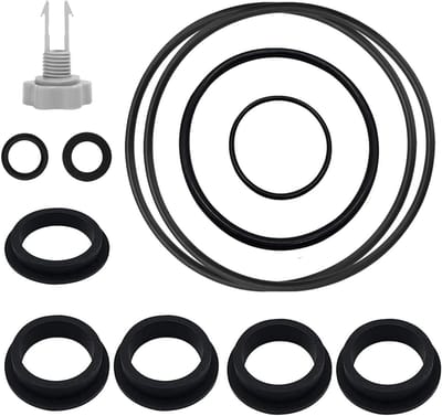 Allecta - Reserveafdichtingen en reparatieset voor zwembadpomp - 12 stuks - Pomponderdelen - Luchtafvoerventiel - O-ringset