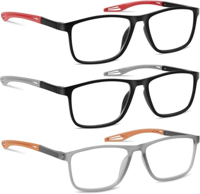 Set van 6 Schokbestendige Leesbrillen voor Computergebruik, Blauwlichtfilter, Flexibel en Unisex