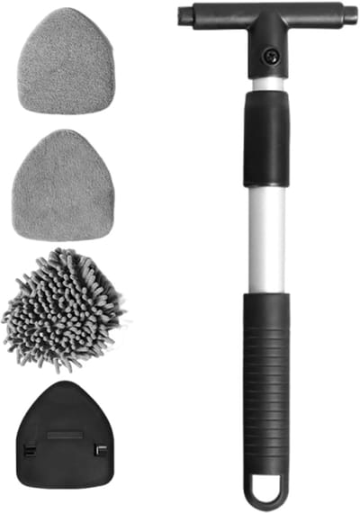 Auto Raam Reiniger - Glas Poets Tool - Krasvrije Ramen - Verstelbare Steel - 27.7 cm Lengte