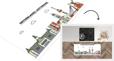 Keukenloper - Loper keuken - Rotterdam - Skyline - Urban - 120x50 cm - Keukenloper vinyl