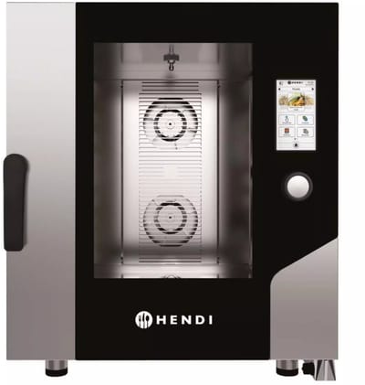 HENDI convectiestoomoven - roestvast staal - elektrisch met directe stoom en aanraakscherm - 73x78,4x(H)85 cm - zilver - 7 x GN 1/1 - voor horeca