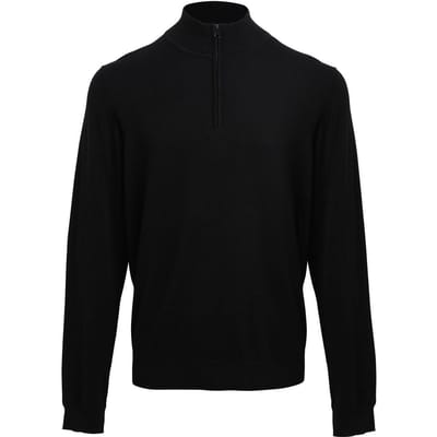 Premier Herenrits sweatshirt met halsopening (Zwart)